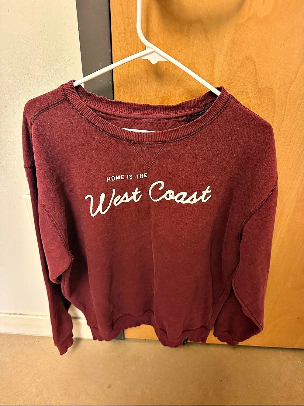 Peace Collective Home is the West Coast Crewneck Sweatshirt Red